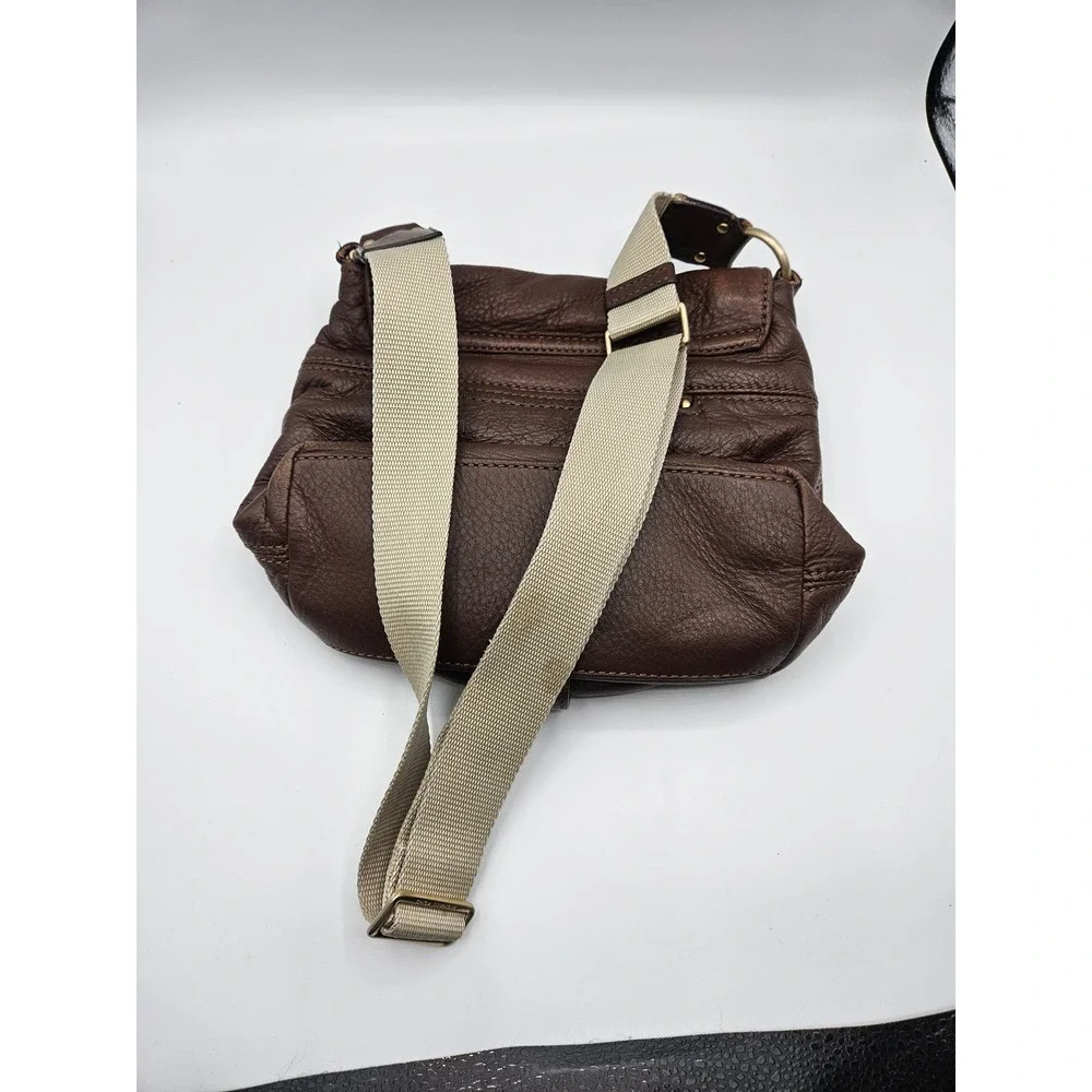 Michael Kors Brown Pebbled Leather‎ Crossbody Bag Satchel Purse Handbag - Picture 3 of 11